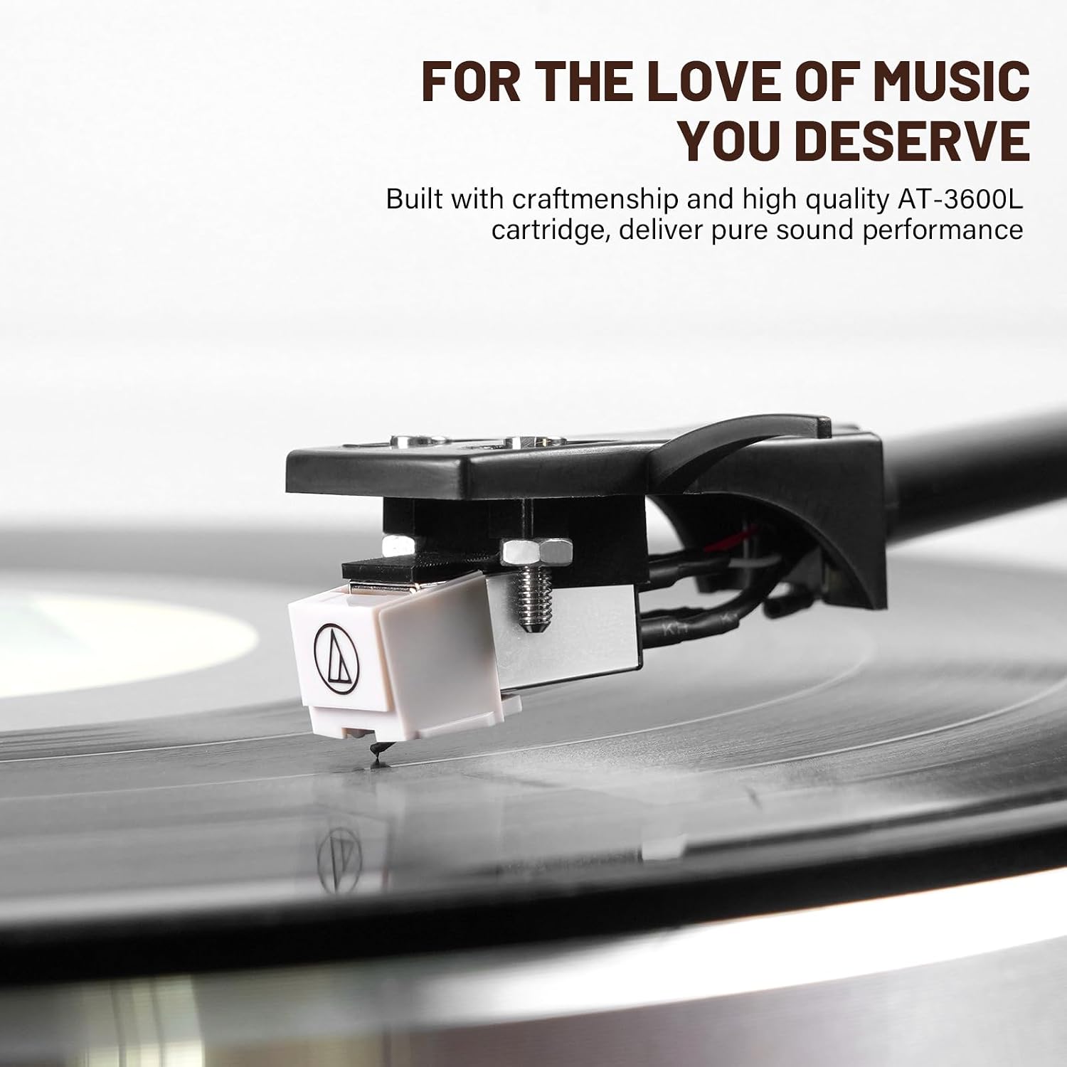 Vinyl Record Player with Magnetic Cartridge, High Fidelity Belt Drive Turntable with Built-in Speakers & Phono Preamp, Wireless Playback and Aux-in Functionality, Auto Off