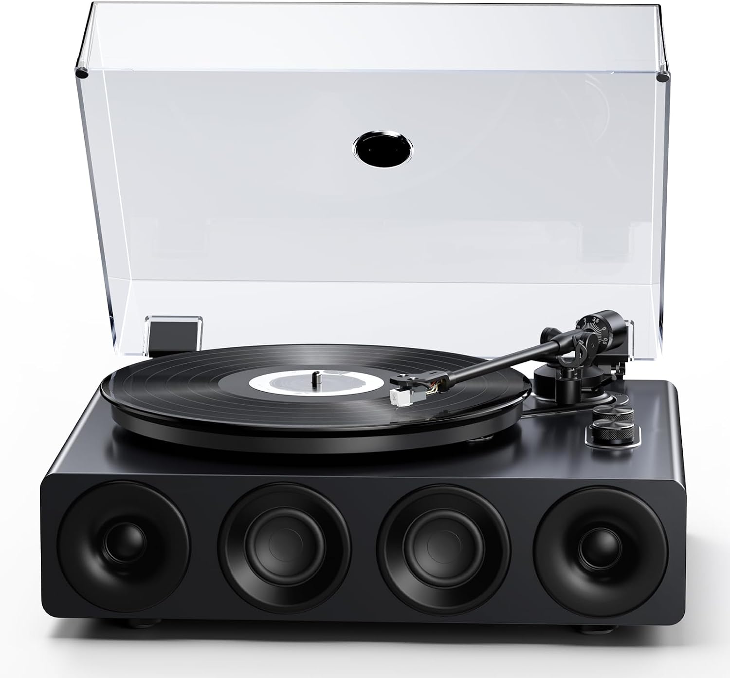 High Fidelity Belt Drive Turntable with Built-in Speakers, Vinyl Record Player with Magnetic Cartridge, Wireless Playback and Aux-in Functionality, Auto Off