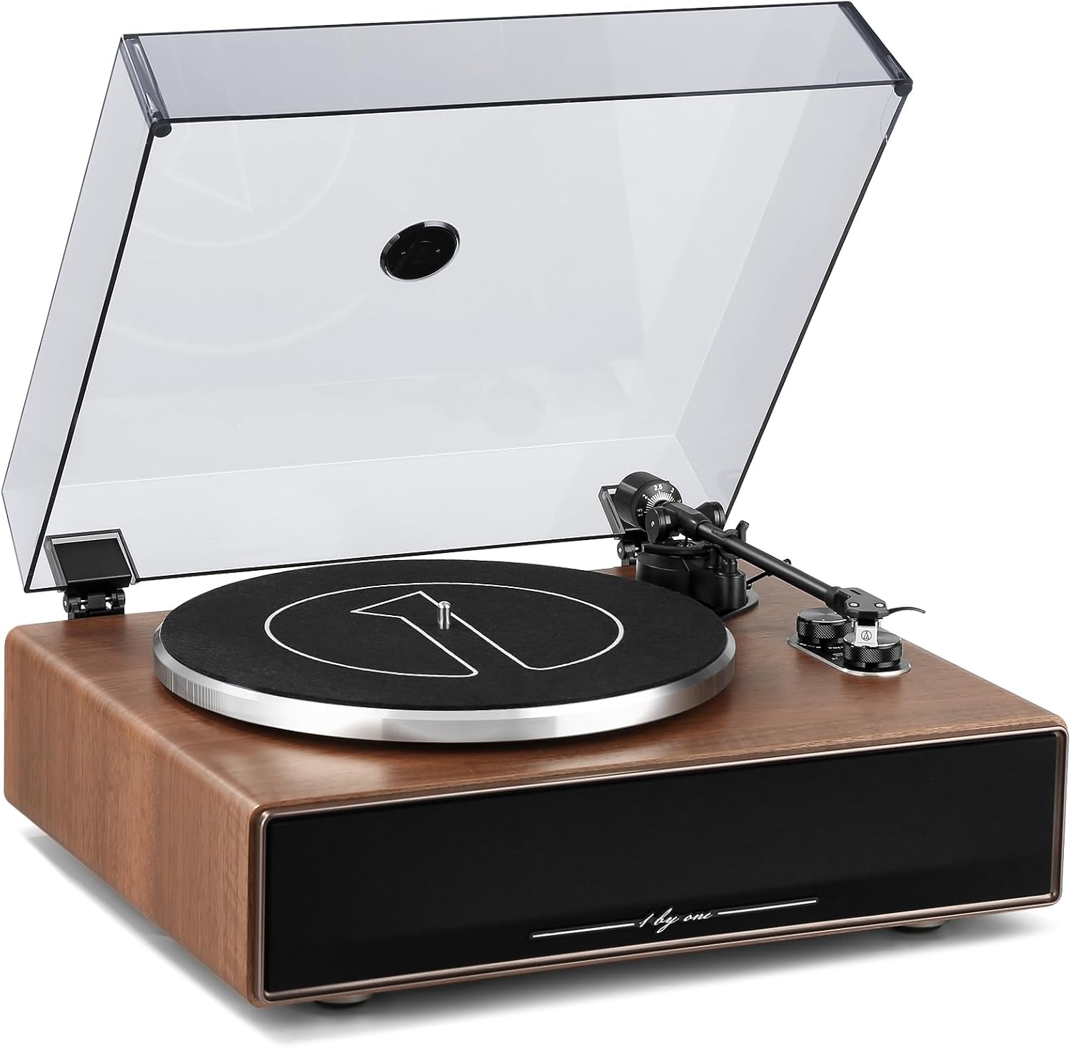 High Fidelity Belt Drive Turntable with Built-in Speakers, Vinyl Record Player with Magnetic Cartridge, Wireless Playback and Aux-in Functionality, Auto Off