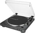 AT-LP60X-BK Fully Automatic Belt-Drive Stereo Turntable, Black, Hi-Fi, 2 Speed, Dust Cover, Anti-Resonance, Die-Cast Aluminum Platter | 33-1/3 and 45 Rpm, Die-Cast Aluminum Platter, DC Servo Motor, Switchable Phono and Line Output, Vm Cartr