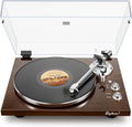 Belt Drive Turntable for Vinyl Record Player,Connect with Bluetooth Speakers or Active Speaker,Built-in Phono Pre-amp,USB Digital Output, Magnetic Cartridge,High-Gloss Wood Design(Brown)