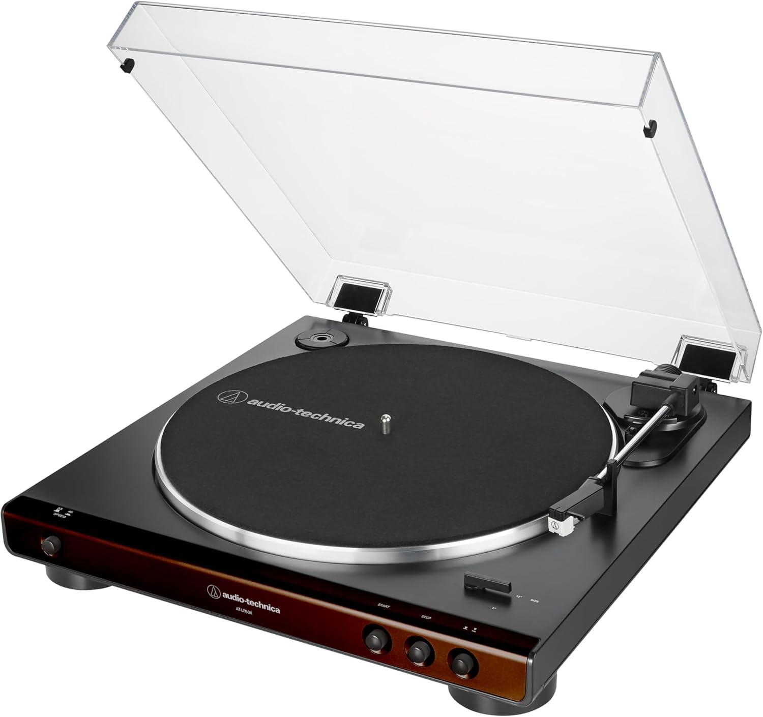 AT-LP60X-BK Fully Automatic Belt-Drive Stereo Turntable, Black, Hi-Fi, 2 Speed, Dust Cover, Anti-Resonance, Die-Cast Aluminum Platter | 33-1/3 and 45 Rpm, Die-Cast Aluminum Platter, DC Servo Motor, Switchable Phono and Line Output, Vm Cartr