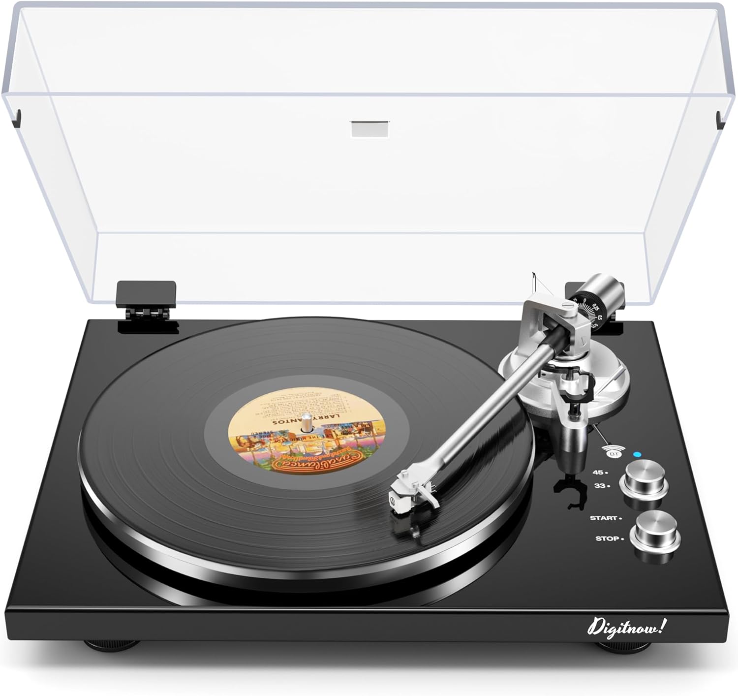 Belt Drive Turntable for Vinyl Record Player,Connect with Bluetooth Speakers or Active Speaker,Built-in Phono Pre-amp,USB Digital Output, Magnetic Cartridge,High-Gloss Wood Design(Brown)